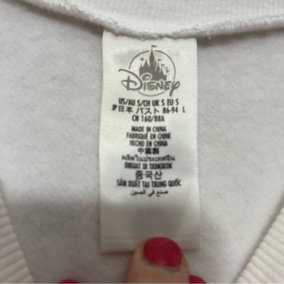 Disney World White Peace Sign Sweatshirt Size Small NWT - Picture 2 of 10